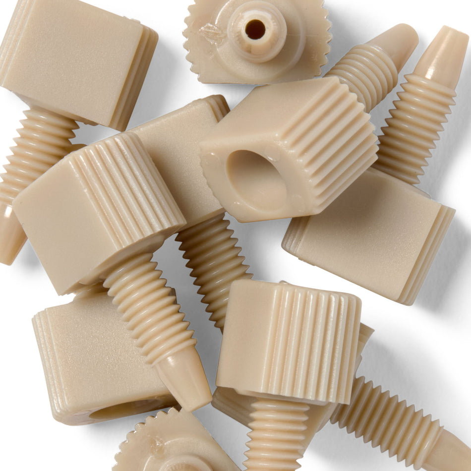 HPLC PEEK integrerat litet platt huvud för 1/16 kapillärrör