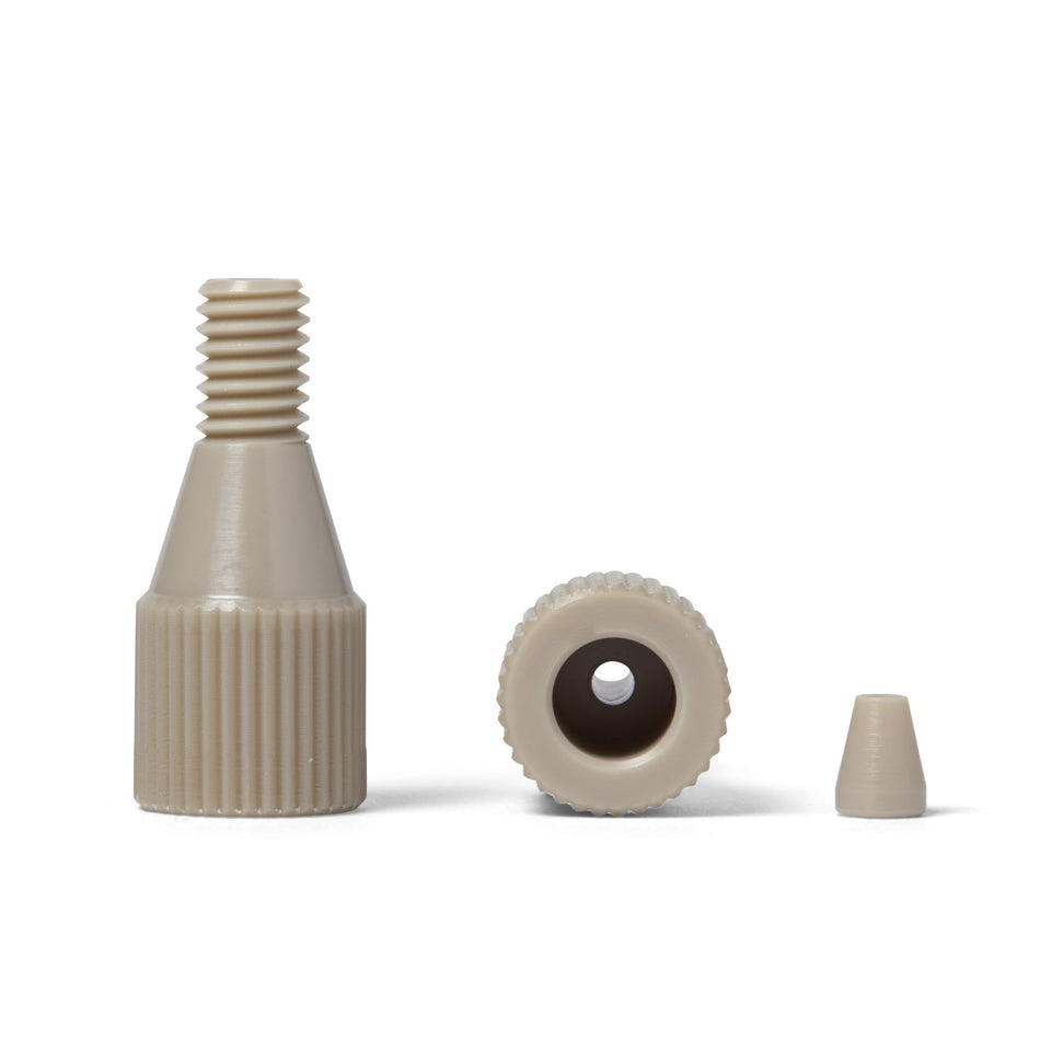 HPLC PEEK handtät delad skarv för 1/16 kapillär