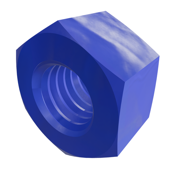 PTFE-belagda teflon rostfria stål sexkantmuttrar blå